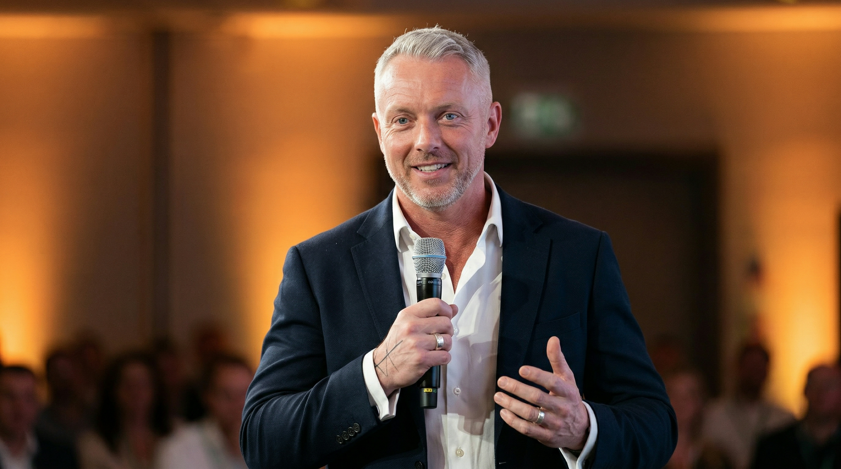 Bertie Cordingley speaking at a business event